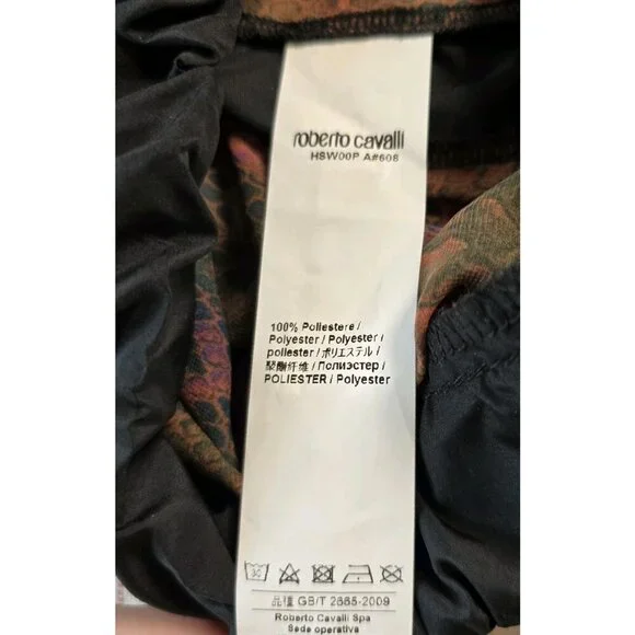 Roberto Cavalli Beach Women Wide Leg Pants Size Small Red Snake Print Semi Sheer - Picture 8 of 9